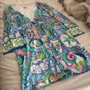 Lilly Pulitzer long sleeve, v neck tie dress